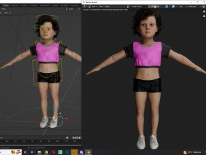 Realistic Girl child Low-poly 3D 모델