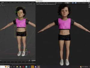 Realistic Girl child Low-poly 3D Model