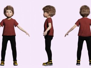 Realistic girl brown Ready Low-poly 3D Модель