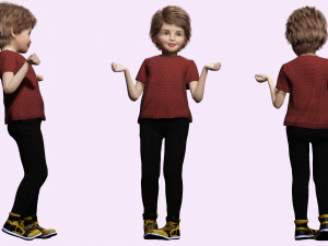 Realistic girl brown Ready Low-poly 3D Модель