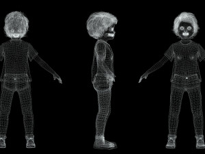 Realistic girl brown Ready Low-poly 3D Модель