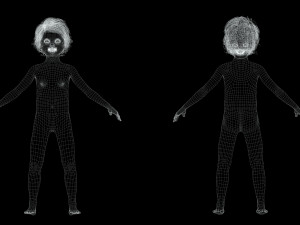 Realistic girl brown Ready Low-poly 3D Модель