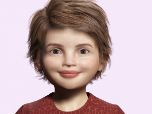 Realistic girl brown Ready Low-poly 3D Модель