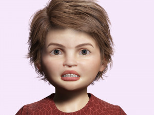 Realistic girl brown Ready Low-poly 3D Модель