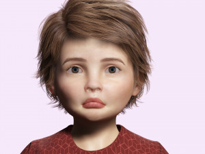 Realistic girl brown Ready Low-poly 3D Модель