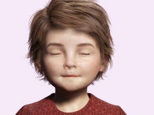 Realistic girl brown Ready Low-poly 3D Модель