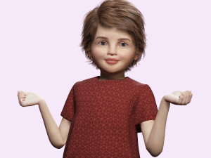 Realistic girl brown Ready Low-poly 3D Модель