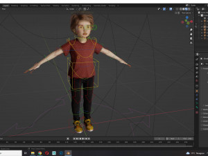 Realistic girl brown Ready Low-poly 3D Модель