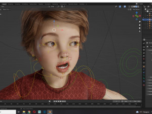 Realistic girl brown Ready Low-poly 3D Модель