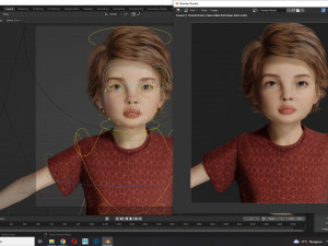 Realistic girl brown Ready Low-poly 3D Модель