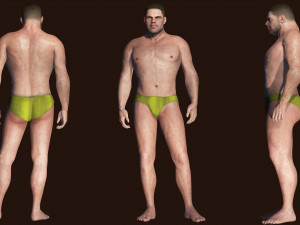Realistic Man Base Mesh rigged and ready with facial Low-poly free 3D Model
