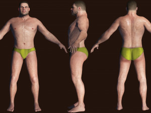 Realistic Man Base Mesh rigged and ready with facial Low-poly free 3D Model