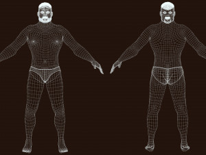 Realistic Man Base Mesh rigged and ready with facial Low-poly free 3D Model