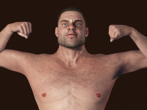 Realistic Man Base Mesh rigged and ready with facial Low-poly free 3D Model
