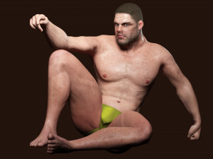 Realistic Man Base Mesh rigged and ready with facial Low-poly free 3D Model