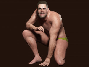 Realistic Man Base Mesh rigged and ready with facial Low-poly free 3D Model