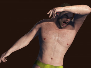Realistic Man Base Mesh rigged and ready with facial Low-poly free 3D Model