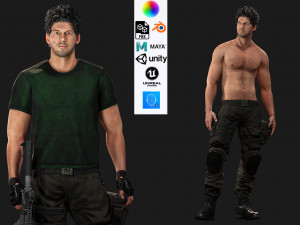 Survival Man Apocalypses Low-poly 3D Model