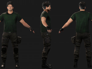Survival Man Apocalypses Low-poly 3D Model