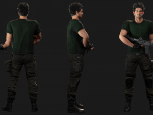Survival Man Apocalypses Low-poly 3D Model