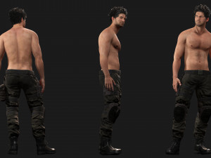 Survival Man Apocalypses Low-poly 3D Model