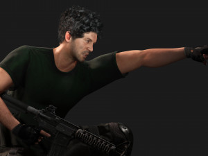 Survival Man Apocalypses Low-poly 3D Model