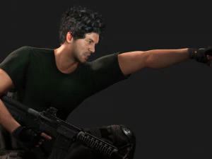 Survival Man Apocalypses Low-poly 3D Model