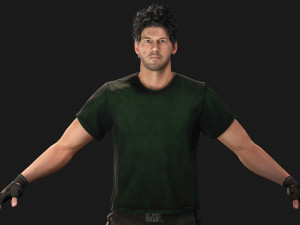 Survival Man Apocalypses Low-poly 3D Model