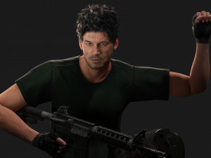 Survival Man Apocalypses Low-poly 3D Model