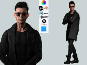 Agent secret r&eacute;aliste Man Ready unreal Blender Low-poly Modèle 3D