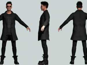 Realistic Secret Agent Man Ready unreal Blender Low-poly 3D Model