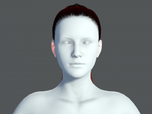 Realistic Female long hair colorable Low-poly Modelo 3D