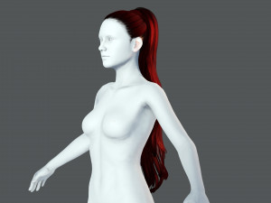 Realistic Female long hair colorable Low-poly Modelo 3D