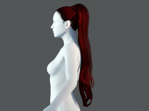 Realistic Female long hair colorable Low-poly 3D Model