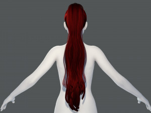 Realistic Female long hair colorable Low-poly Modelo 3D