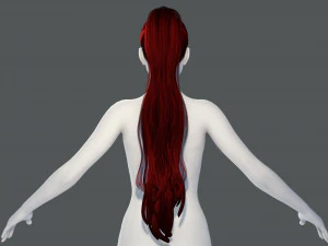 Realistic Female long hair colorable Low-poly 3D Model