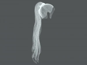 Realistic Female long hair colorable Low-poly 3D Model