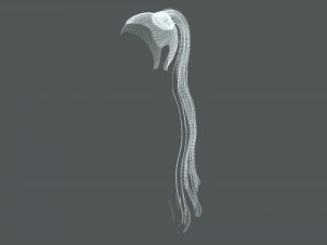 Realistic Female long hair colorable Low-poly 3D Model