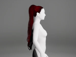 Realistic Female long hair colorable Low-poly 3D Model