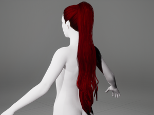 Realistic Female long hair colorable Low-poly Modelo 3D