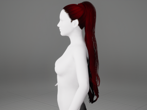 Realistic Female long hair colorable Low-poly Modelo 3D