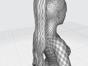 Realistic Female long hair colorable Low-poly 3D Model