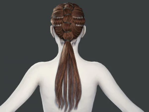 Realistic Hair Braid Viking Realtime Low-poly 3D Model