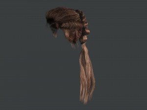 Realistic Hair Braid Viking Realtime Low-poly 3Dモデル