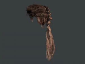 Realistic Hair Braid Viking Realtime Low-poly 3D Model