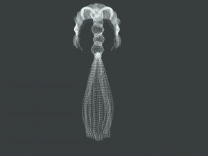 Realistic Hair Braid Viking Realtime Low-poly 3D Model