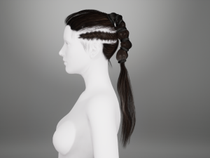 Realistic Hair Braid Viking Realtime Low-poly 3Dモデル