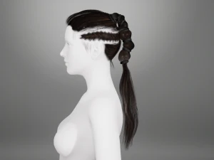 Realistic Hair Braid Viking Realtime Low-poly 3D Model