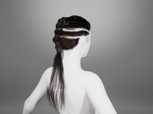 Realistic Hair Braid Viking Realtime Low-poly 3Dモデル