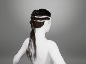 Realistic Hair Braid Viking Realtime Low-poly 3D Model